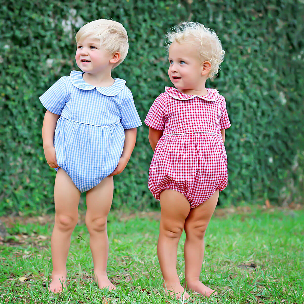 Red Gingham Boy Bubble - Image 4