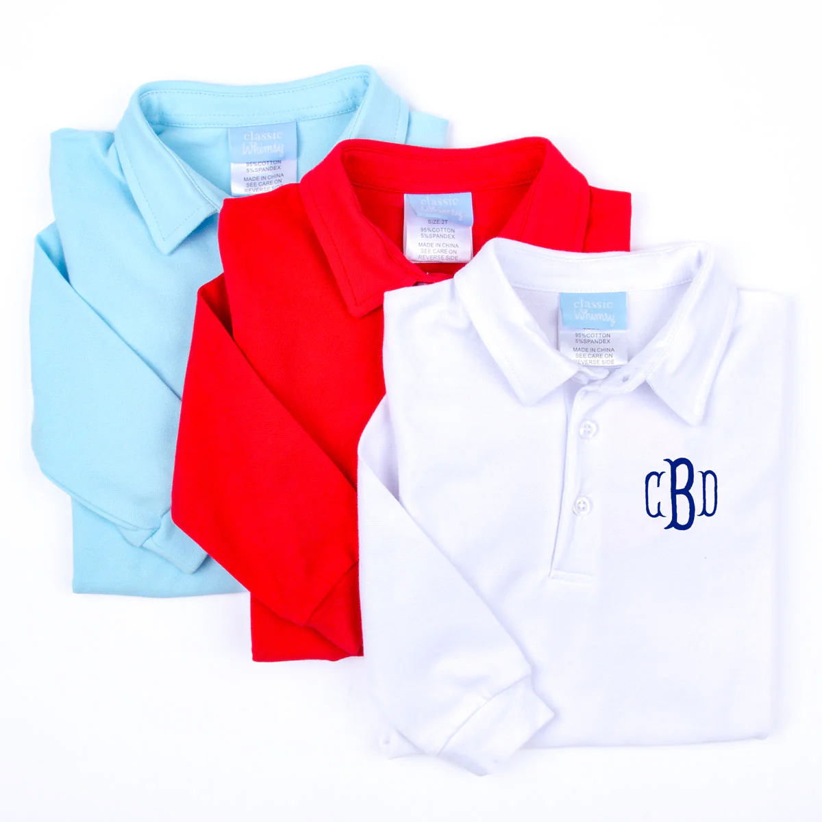 White Long Sleeve Pique Polo Shirt - Image 2