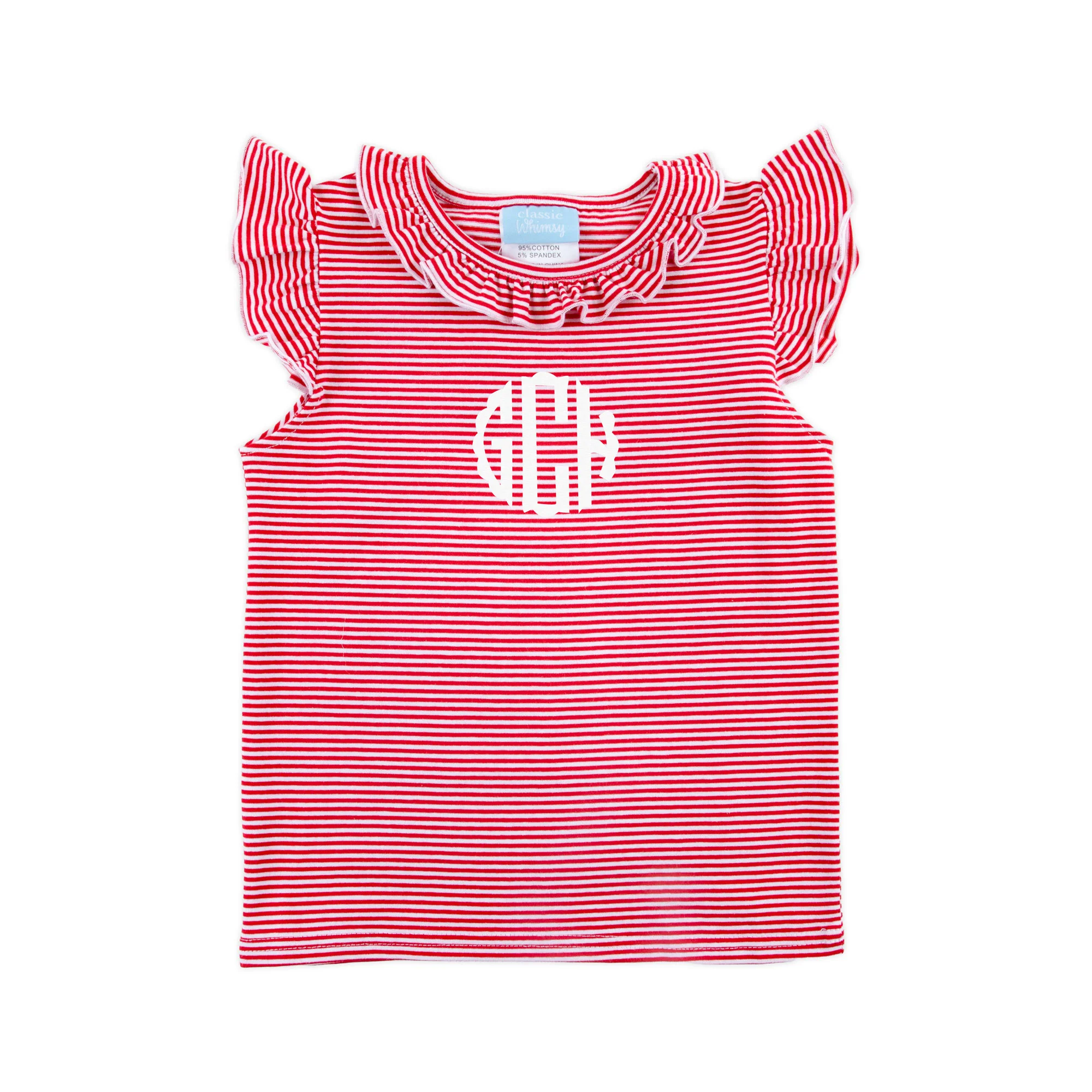 Red Stripe Ruffle Top