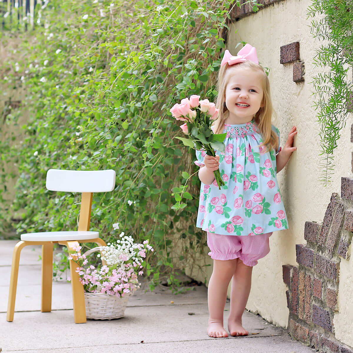 Rose Arbor Smocked Bloomer Set