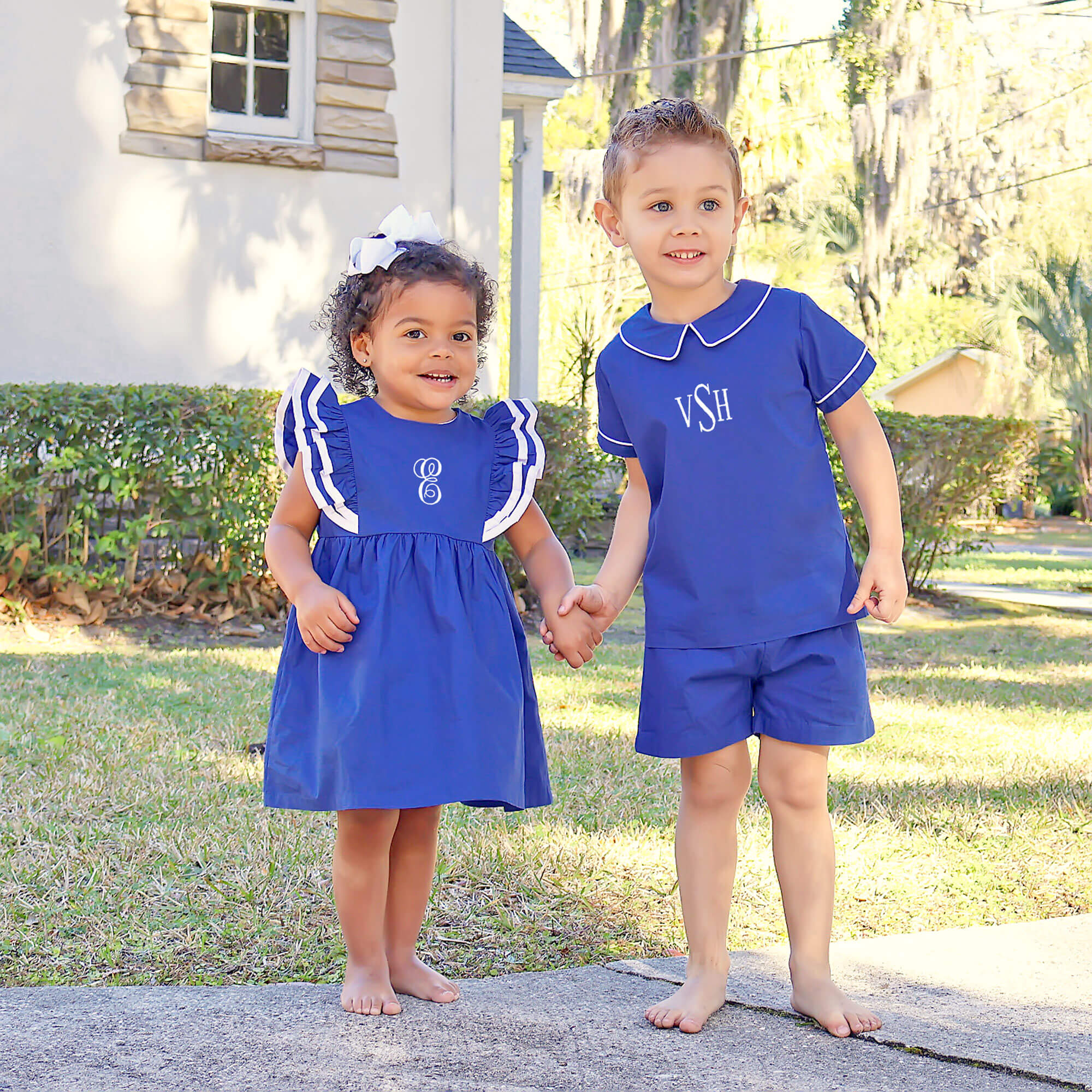 Royal Blue Collared Short Set - Image 4