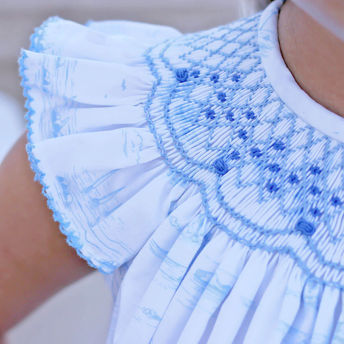 Sailboat Toile Smocked Dress - Image 2