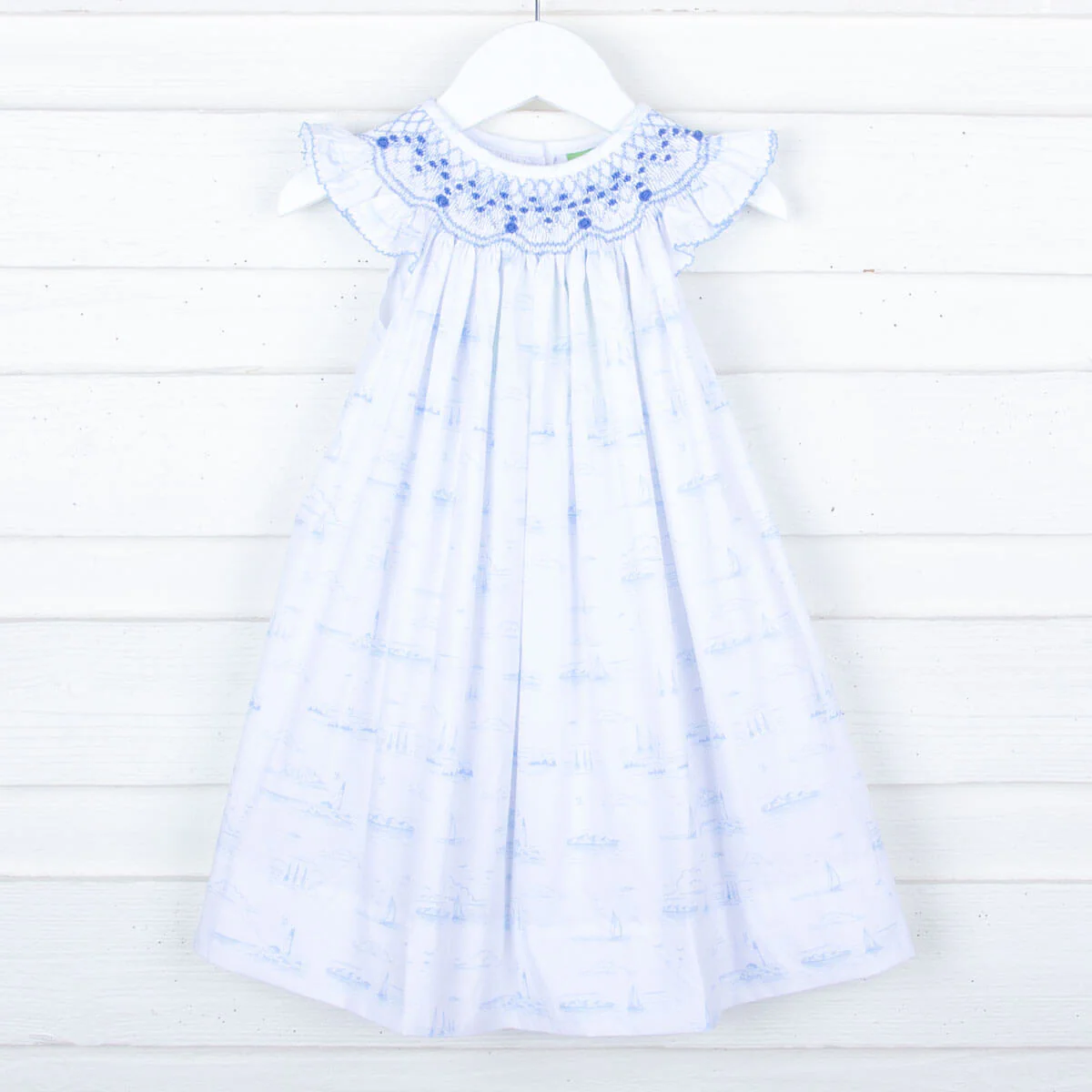 Sailboat Toile Smocked Dress - Image 4