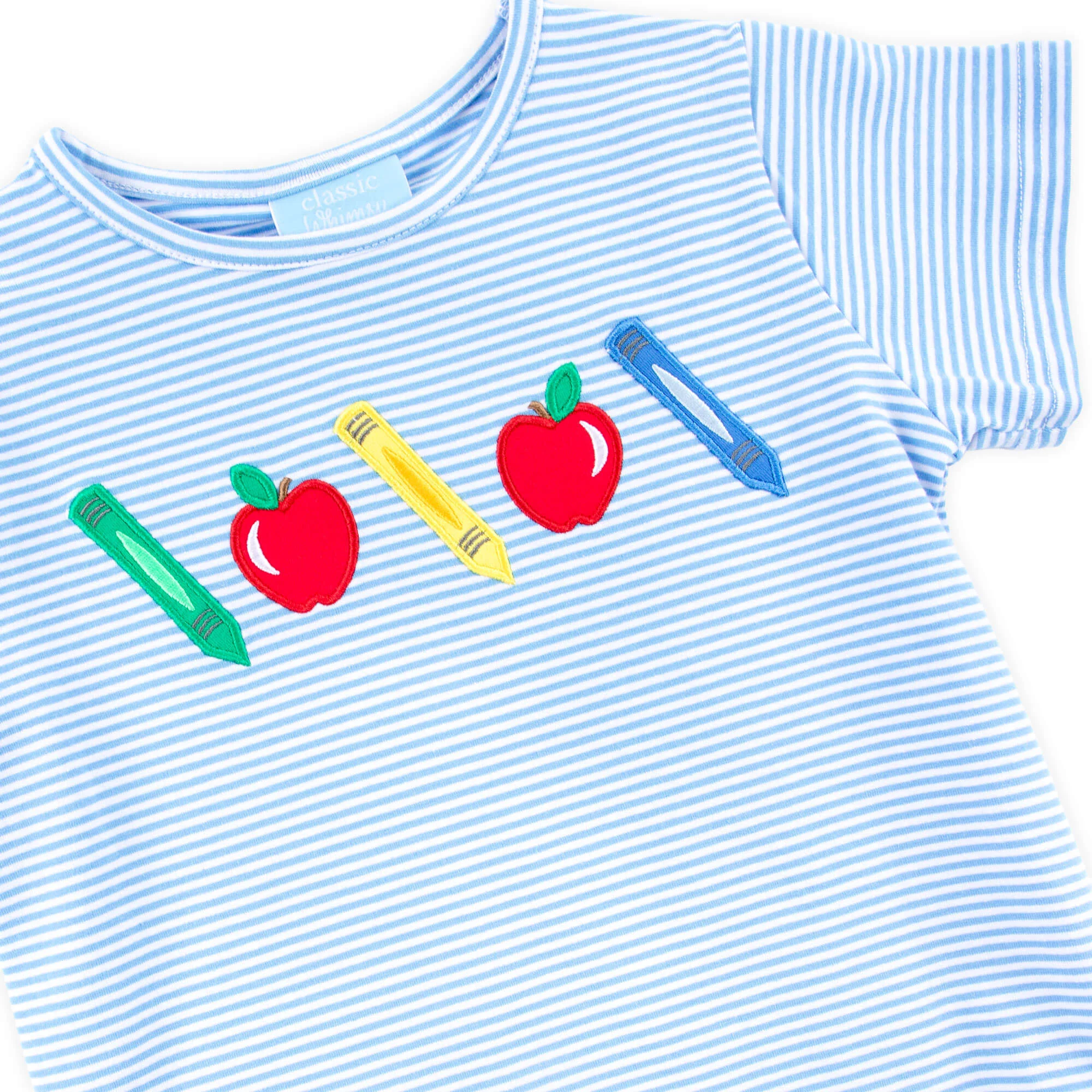 School Time Blue Stripe Short Sleeve Shirt - Image 3