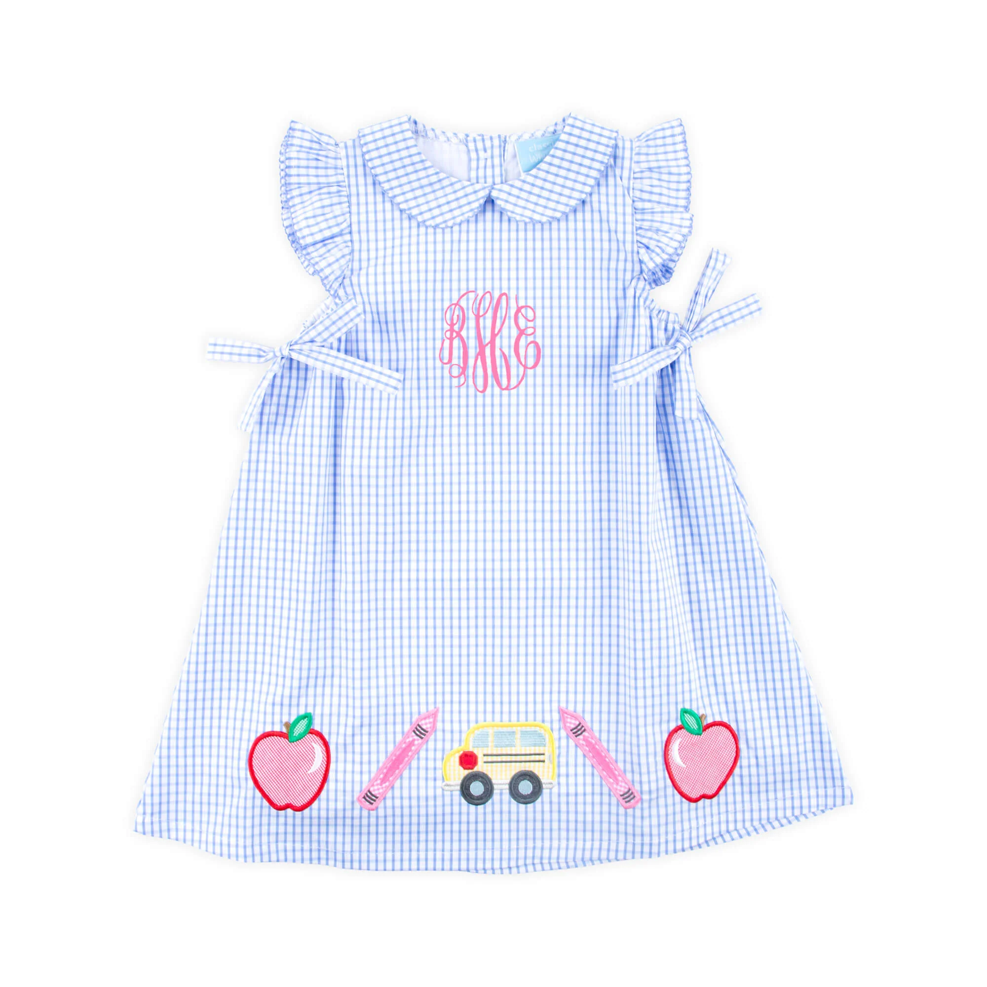 School Adventure Blue Windowpane Grace Dress - Image 2