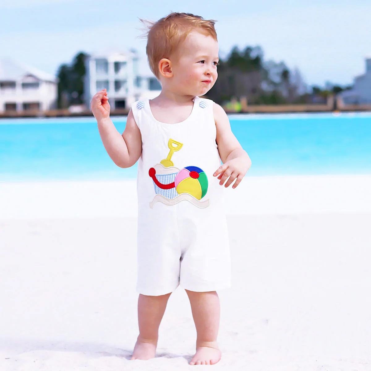 Beach Applique White Jon Jon
