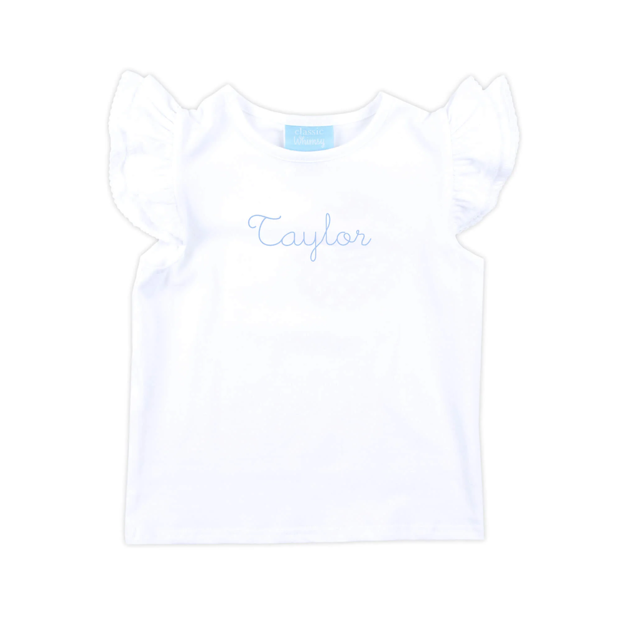White Flutter Sleeve Top