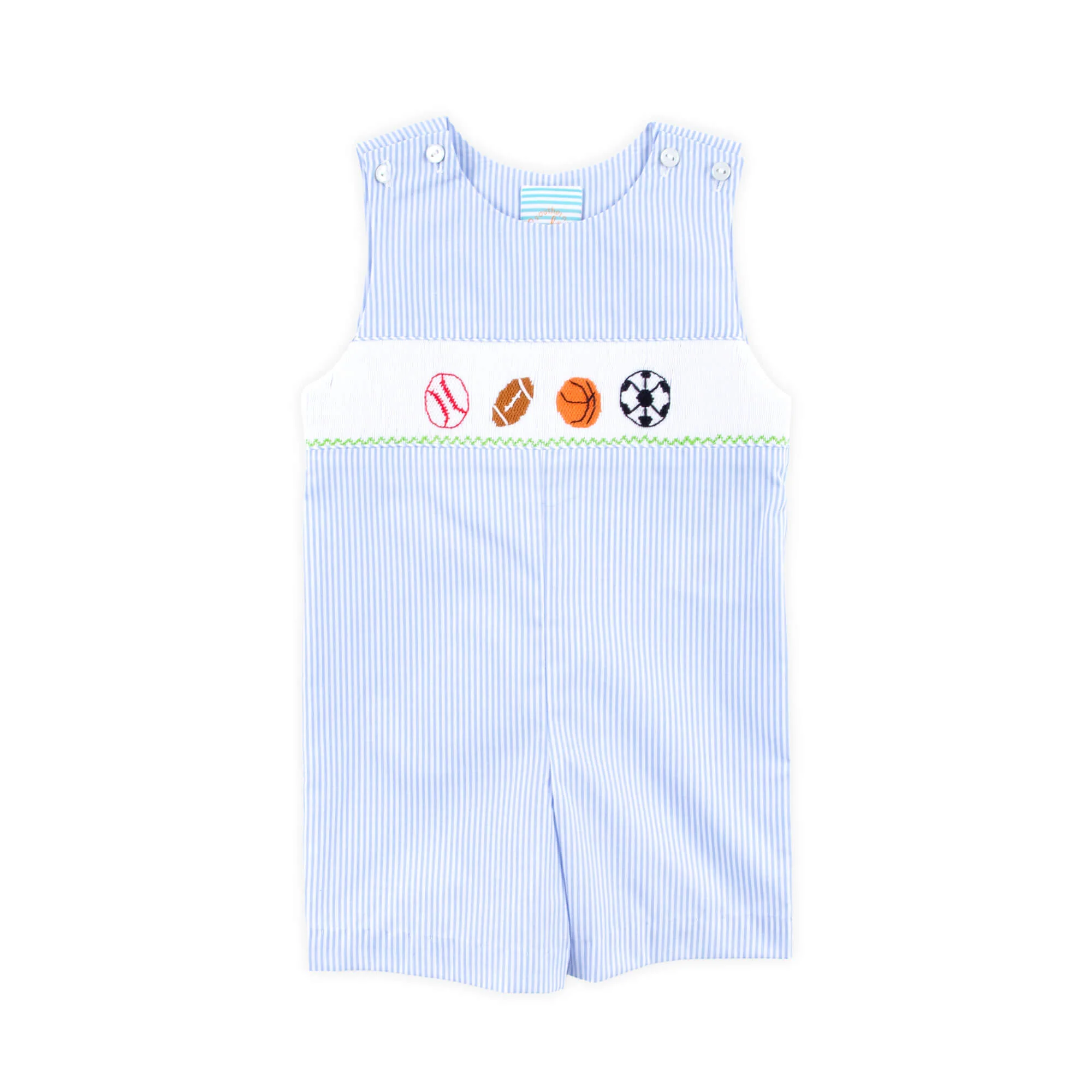 Sports Smocked Blue Stripe Jon Jon