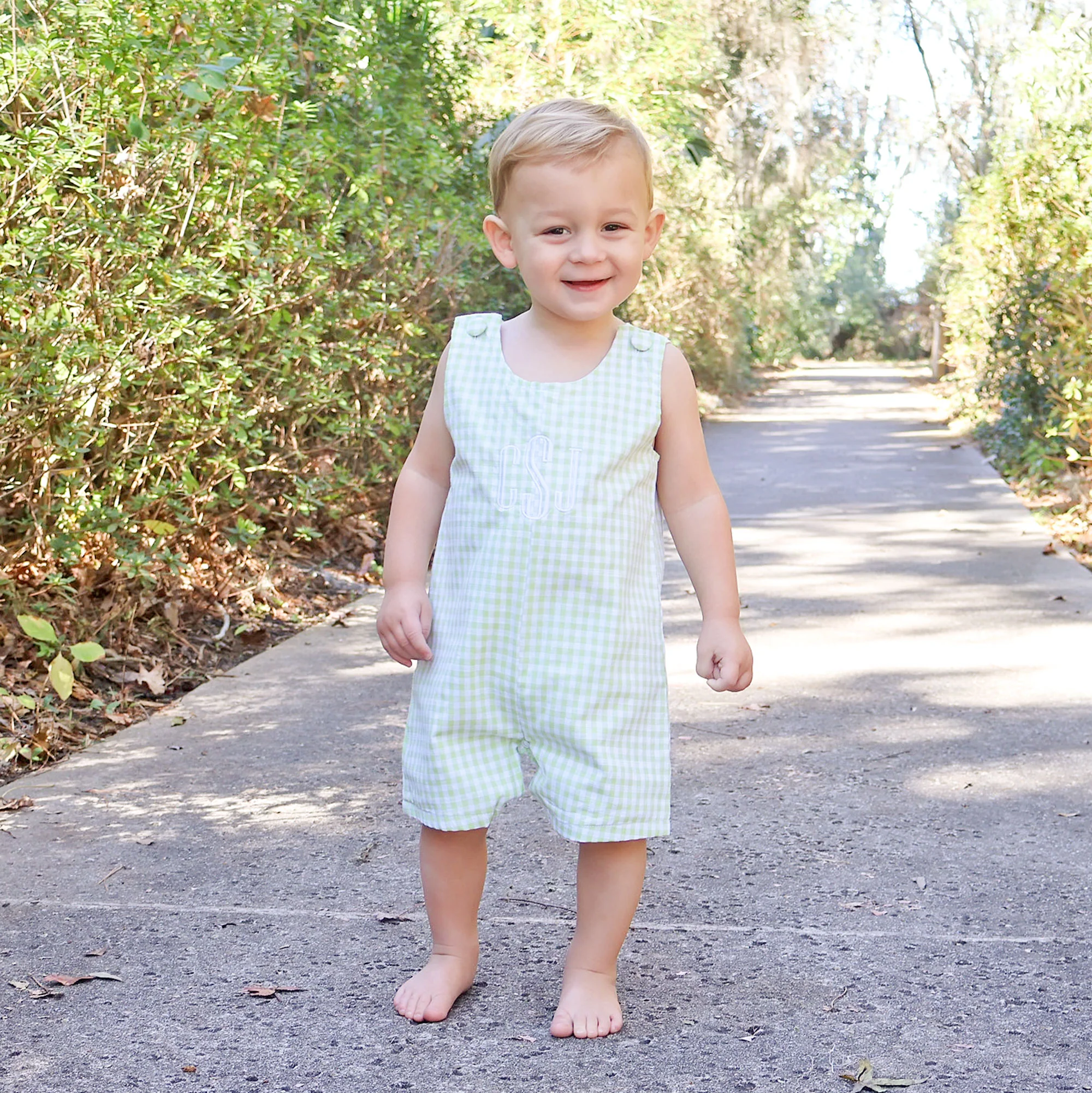 Spring Days Light Green Gingham Jon Jon