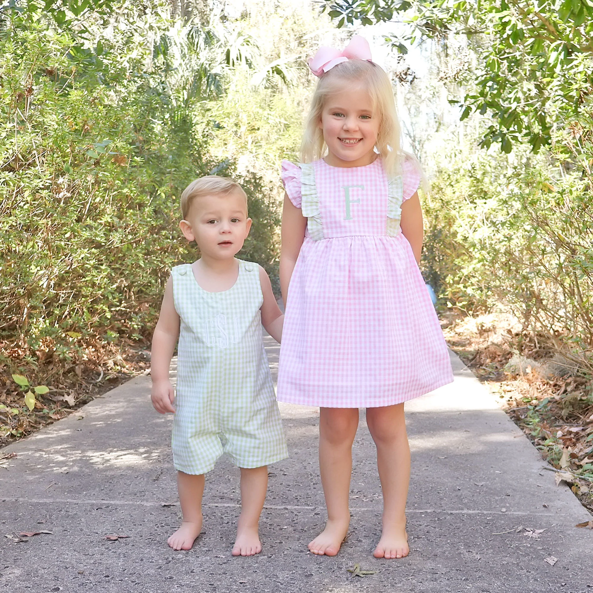 Spring Days Light Green Gingham Jon Jon - Image 3