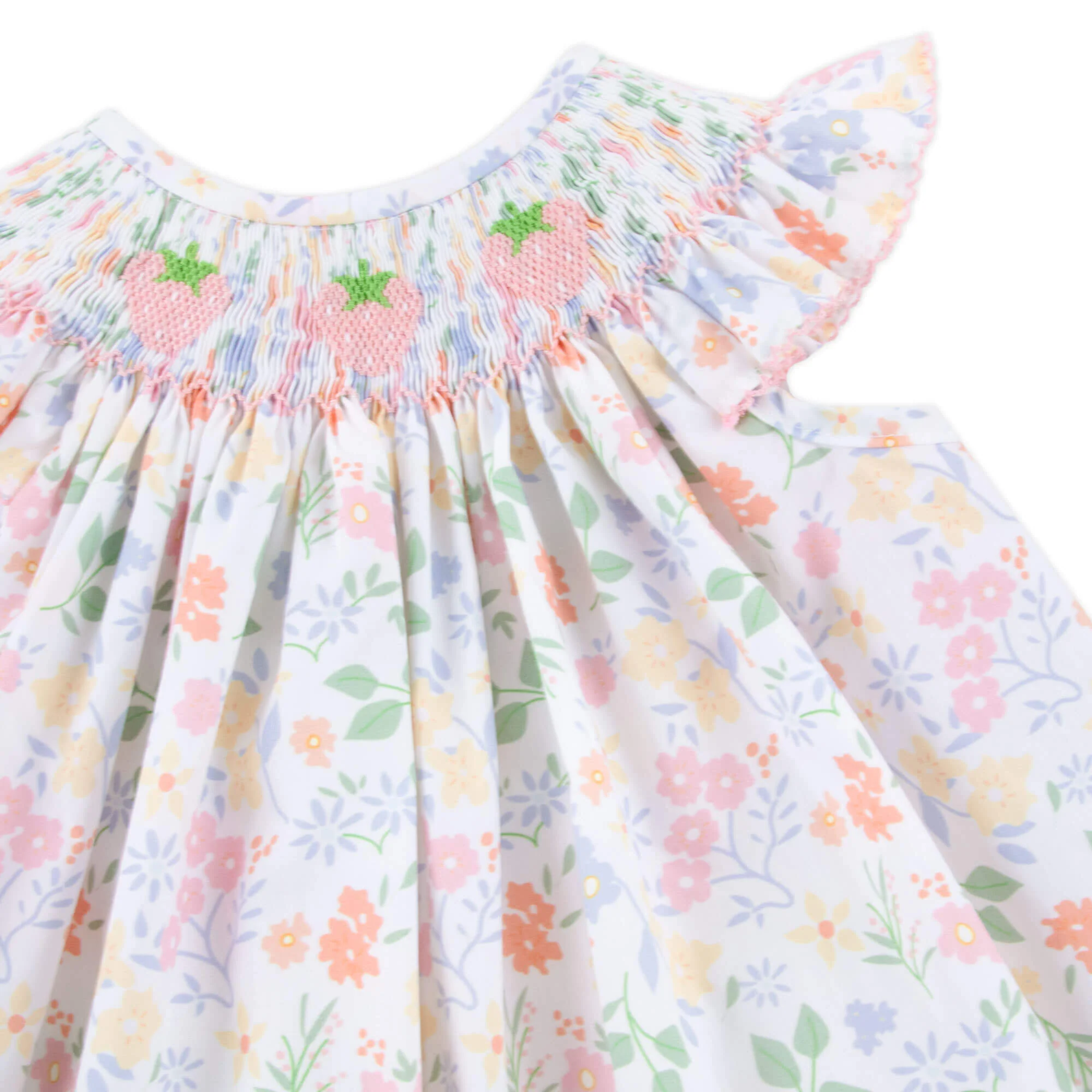 Strawberry Smocked Floral Bloomer Set - Image 2