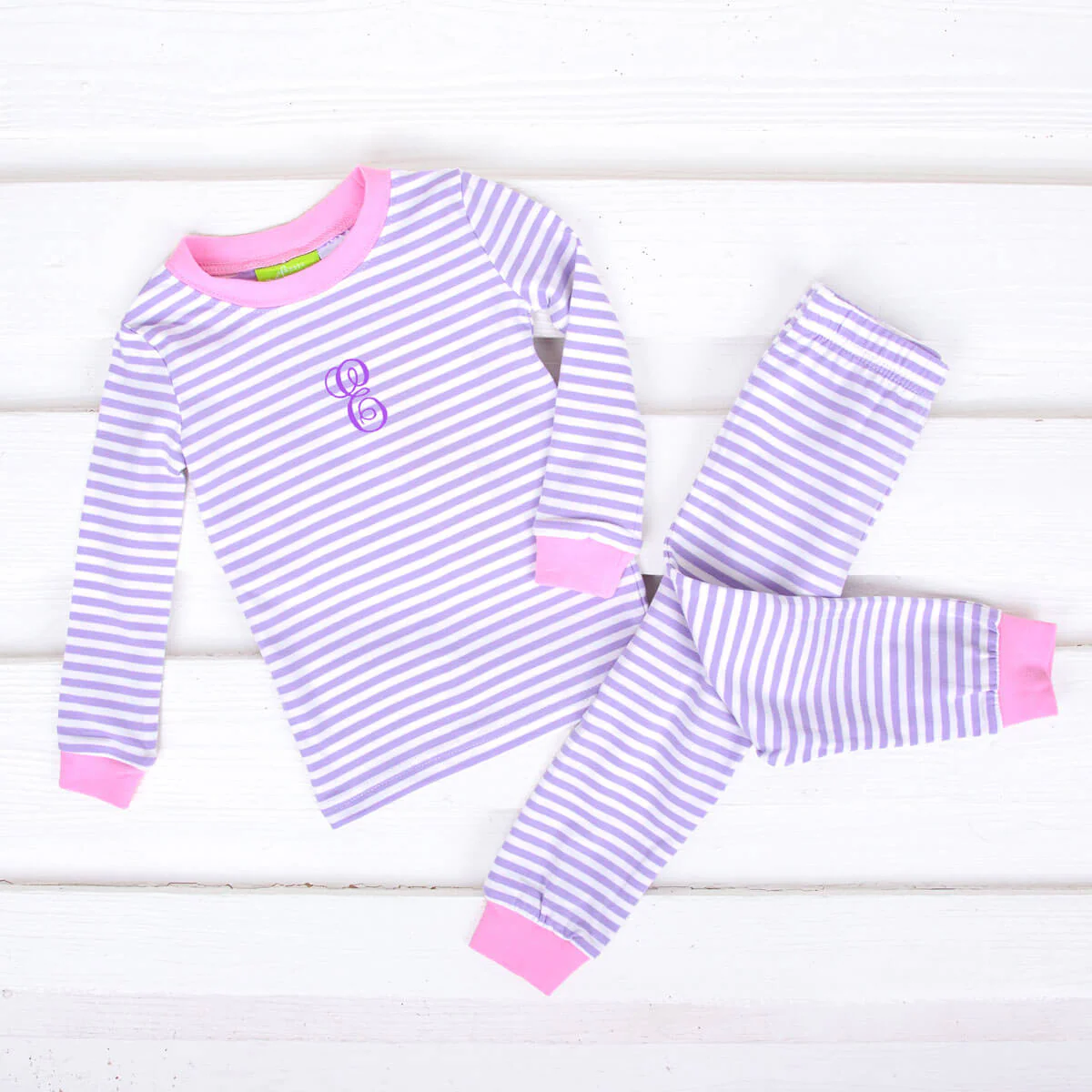 Purple and White Stripe Pajamas - Image 2