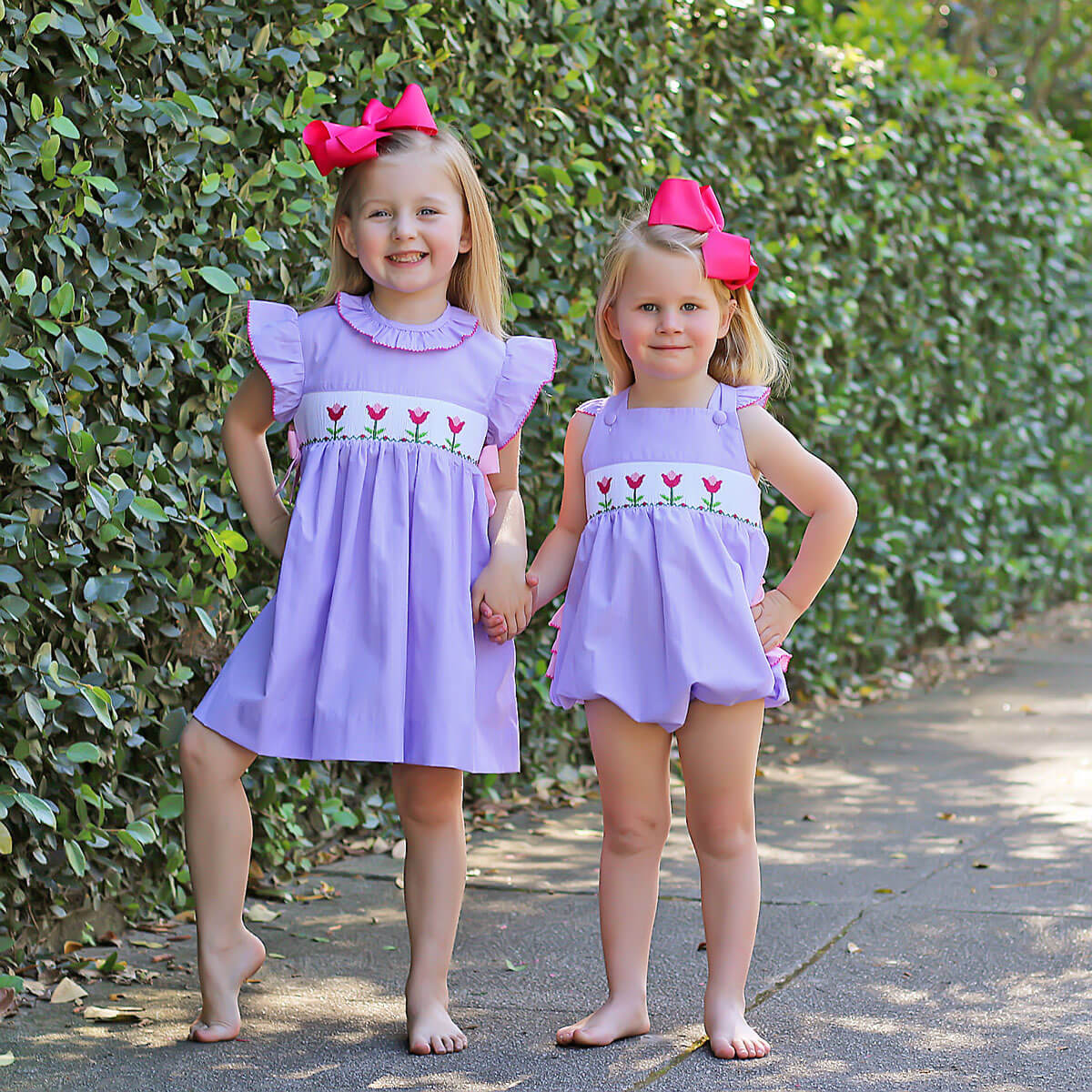 Tulips In Spring Purple Smocked Beverly Dress - Image 4