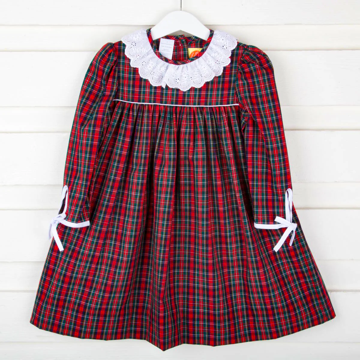 Christmas Eve Plaid Virginia Long Sleeve Dress - Image 2
