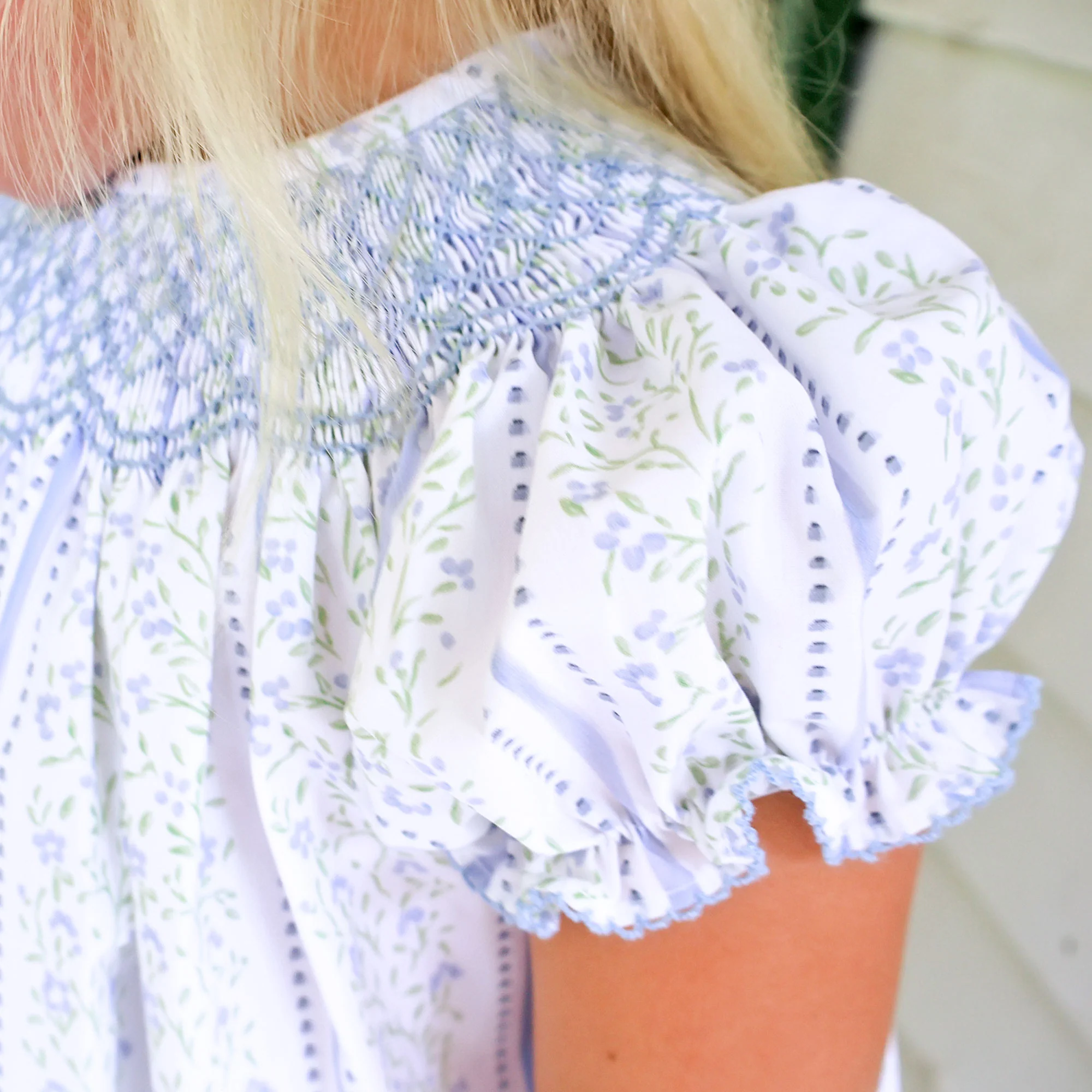 Watercolor Bloom Smocked Bishop Dress - Image 3